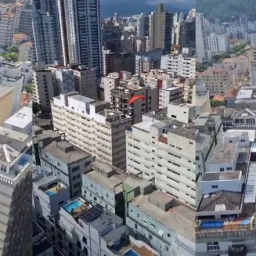 Mulher Fica Presa em Janela de Prédio Durante Voo de Parapente em Santos